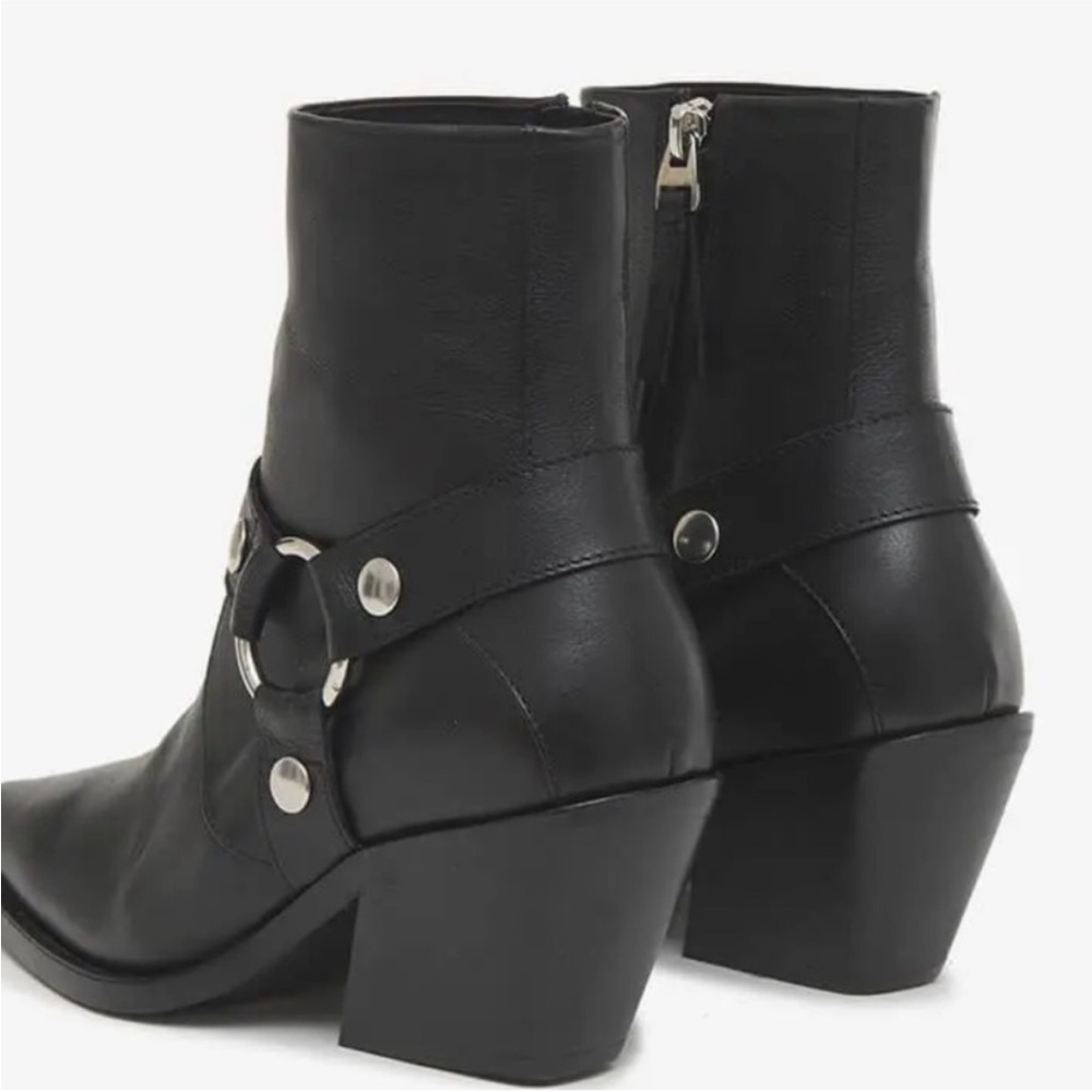 Anine Bing Nash Black Leather Ankle Boots Size 9 - Picture 4 of 10